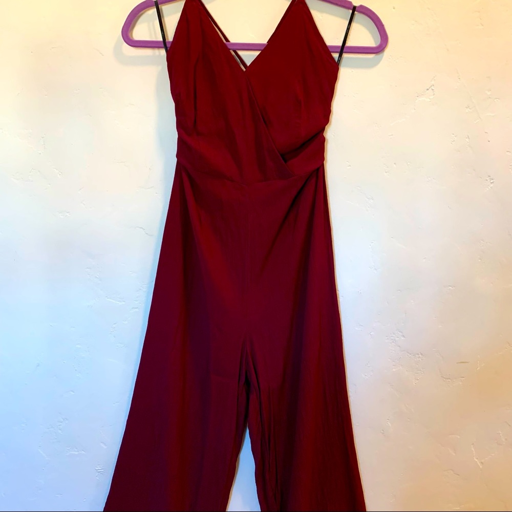 Forever 21 Palazzo Leg Red Jumpsuit Size Medium - Picture 2 of 15